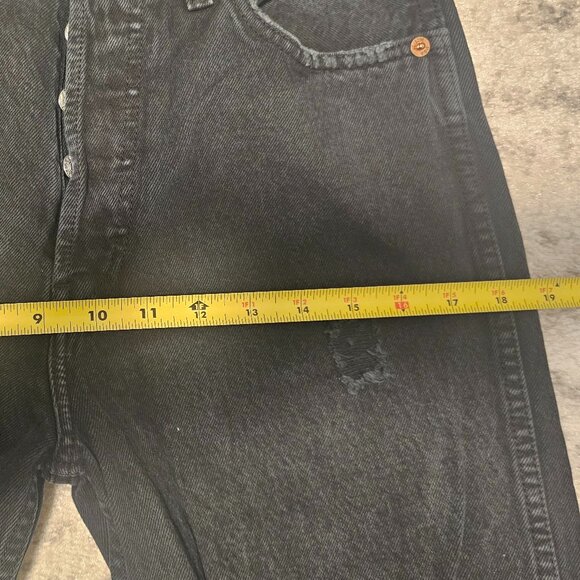 Re/Done - Originals High Rise Loose Jeans In Washed Black With Rips - Size 26 - Picture 8 of 11